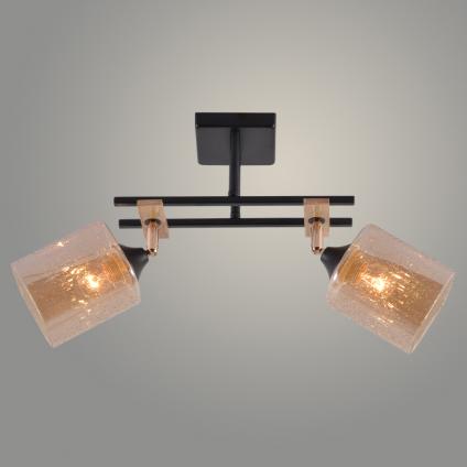 Люстра XA1642B/2 BK+FGD+WOOD черный/золото 2х60W E27 d510 h280, HN25